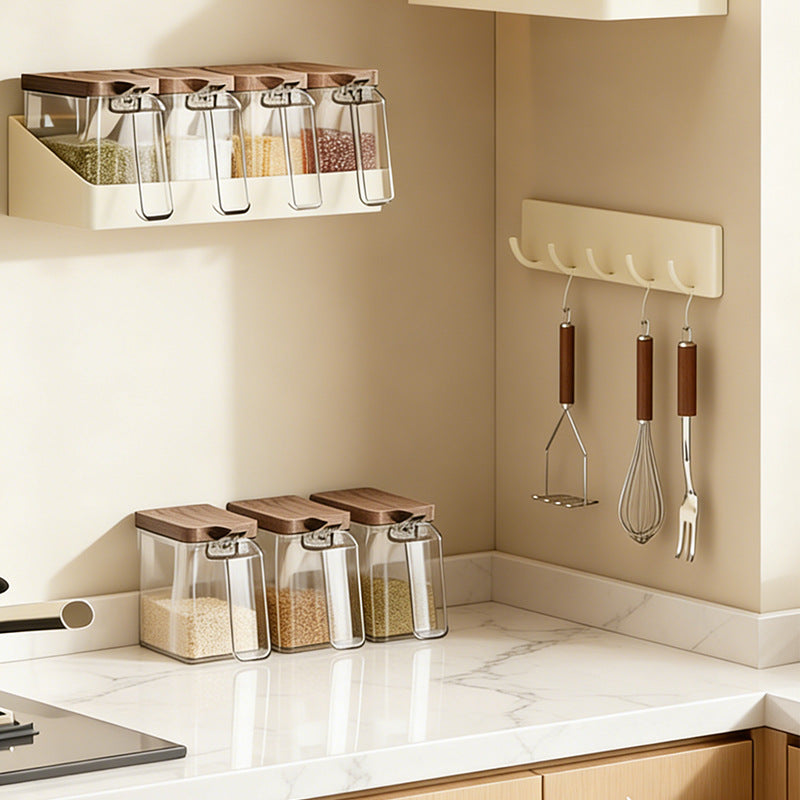 Clear Seasoning Storage Container with Lid & Scoop