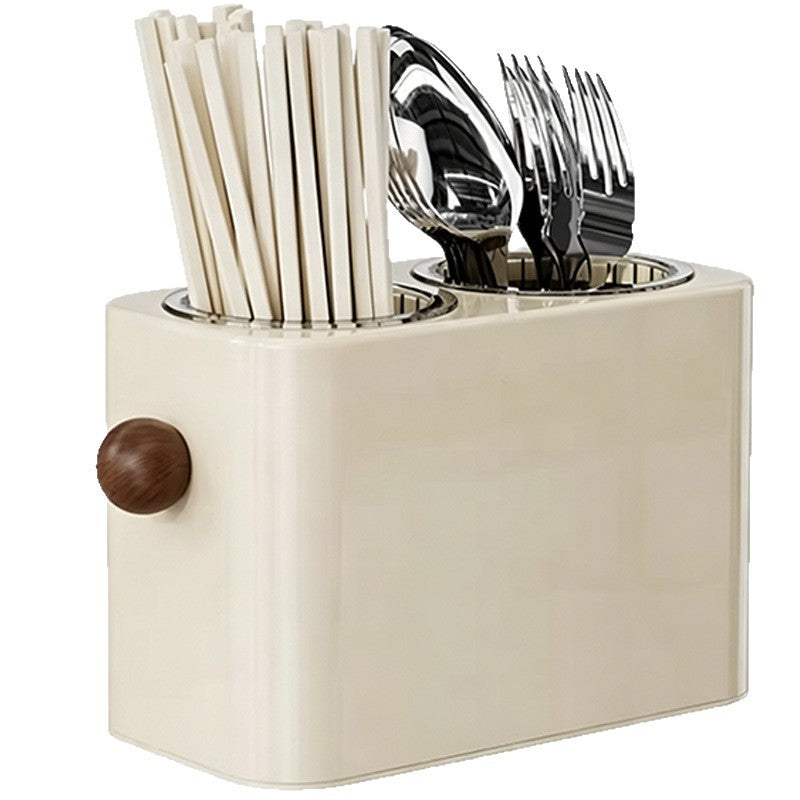 Dual-Compartment Countertop Cutlery & Chopstick Organizer