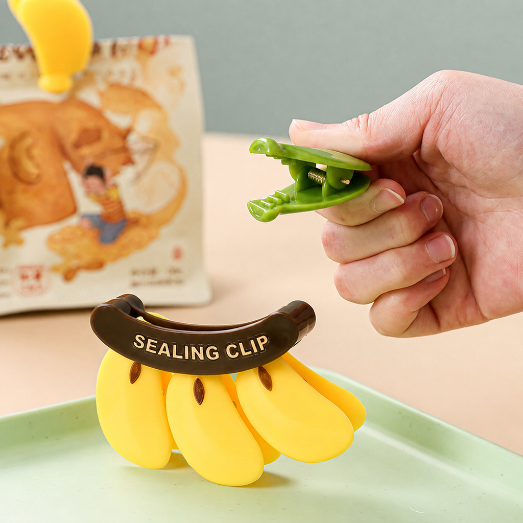 Banana-Shaped Food Bag Sealing Clips