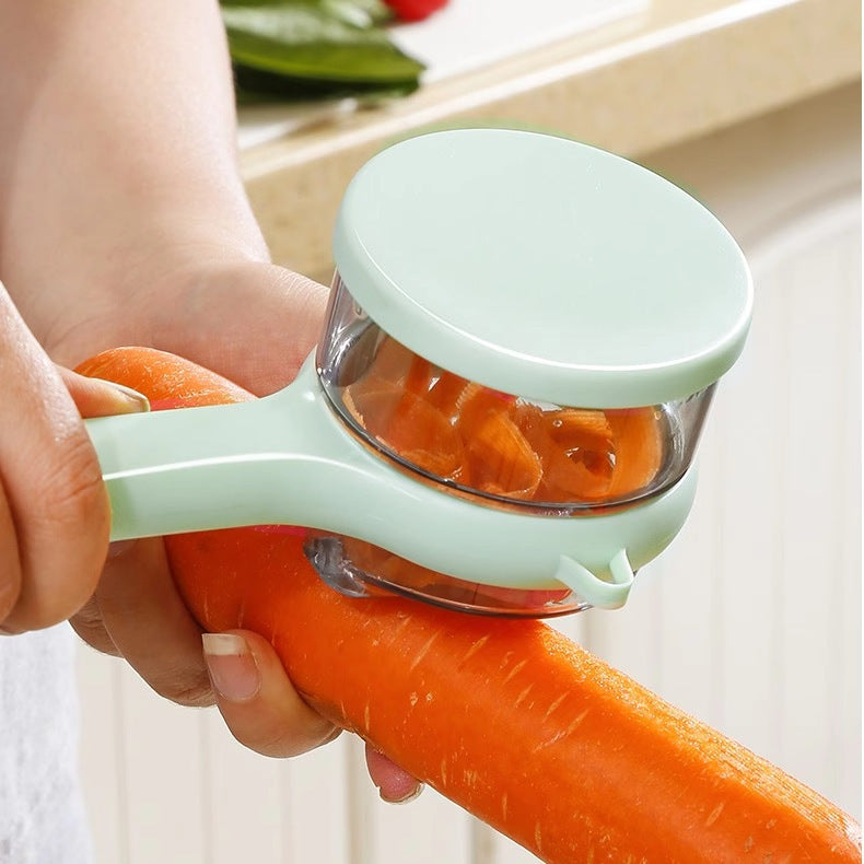 Vegetable Peeler with Built-In Peel Catcher