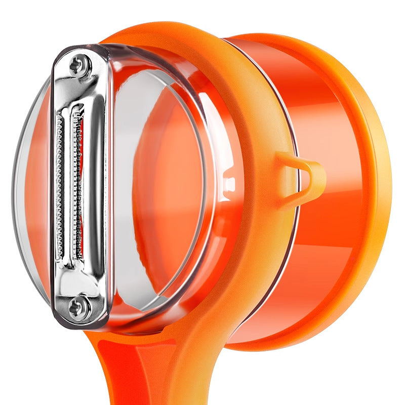 Vegetable Peeler with Built-In Peel Catcher