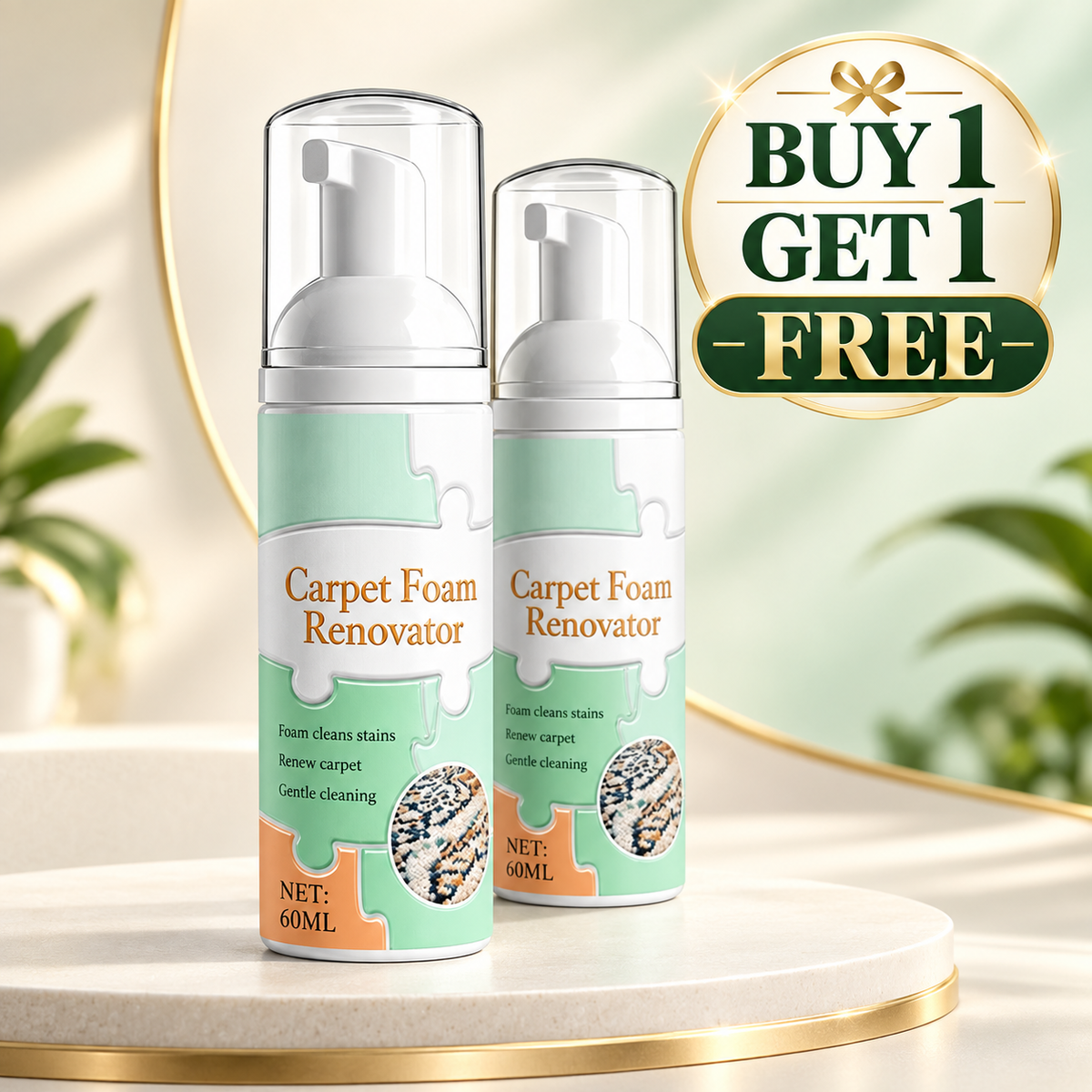 Waterless Carpet Foam Stain Remover with Towel