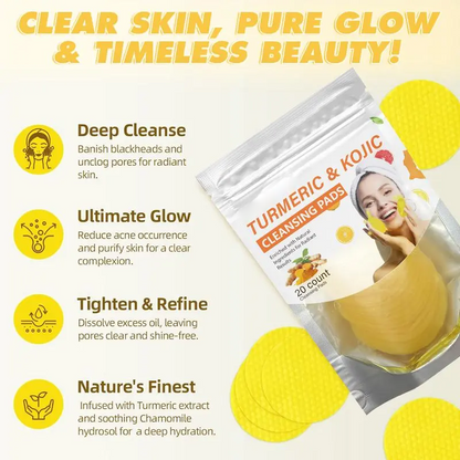 🏆Surprise Price:minimum Only $5.99!!!⚡Turmeric & Kojic Acid Cleansing Pads 20pcs🍋