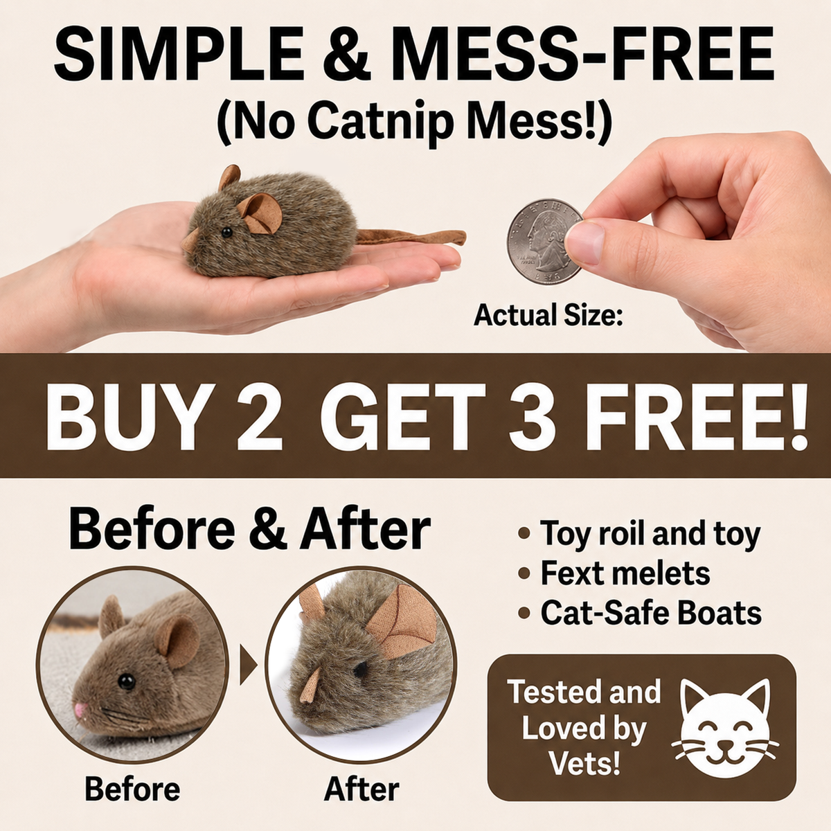 🎁LAST DAY SALE ! 50% OFF—Say Goodbye to Boredom: The Wind-Up Mouse That Drives Cats Wild! 🐭💥