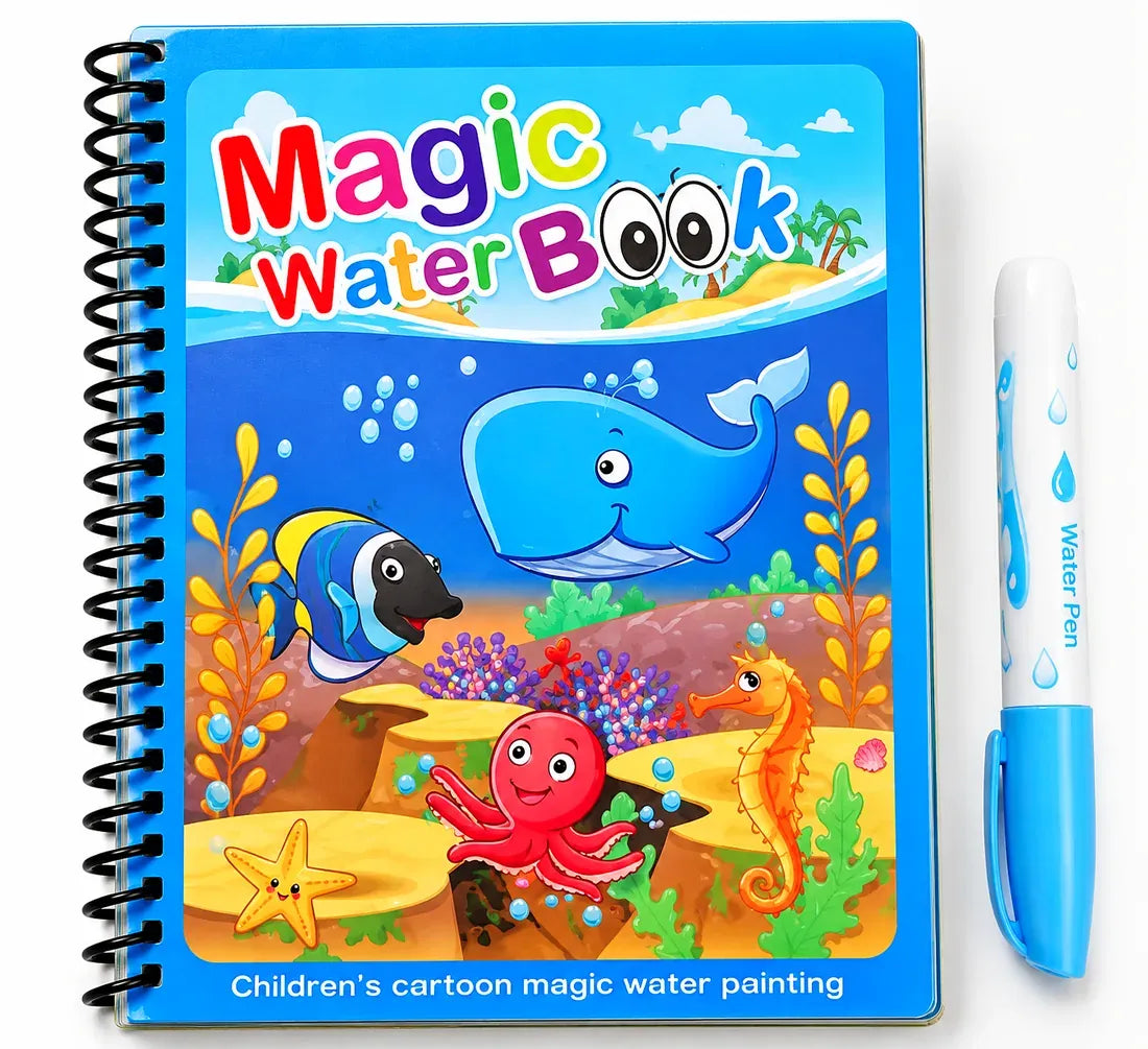 🎁 BUY 1 GET 1 FREE — Magic Water Coloring Book | 💧 Reusable, Mess-Free Fun